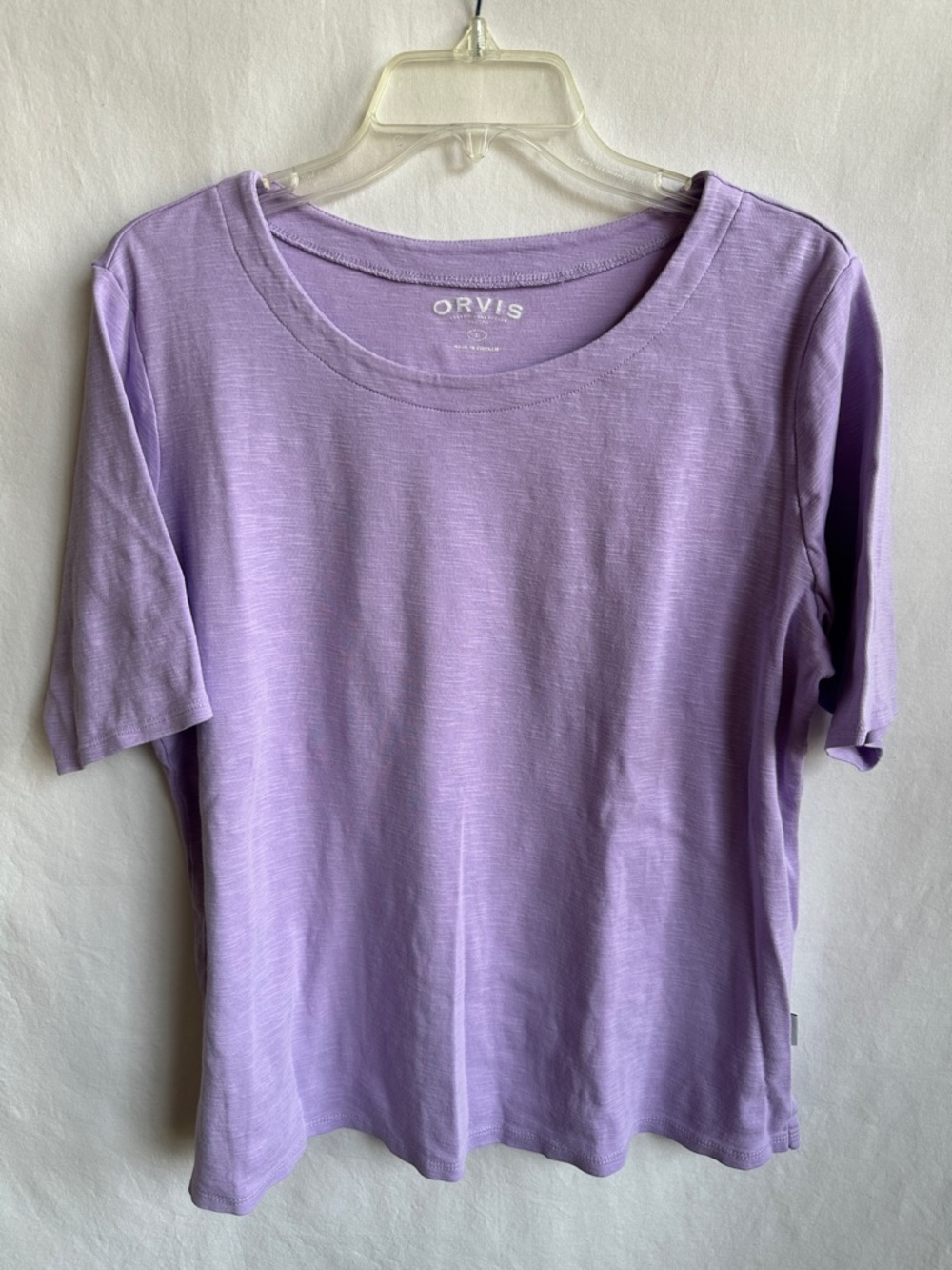 Orvis lavender round neck Pima cotton tee, size L
